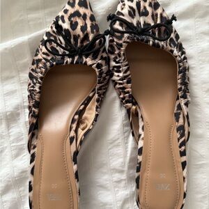 Zara Brown and Black Leopard Print Flats